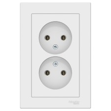 Double SE AtlasDesign, 16 A, 250 V, built -in, without salary, IP20, white, Atn000120