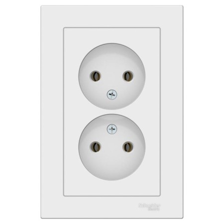 Double SE AtlasDesign, 16 A, 250 V, built -in, without salary, IP20, white, Atn000120