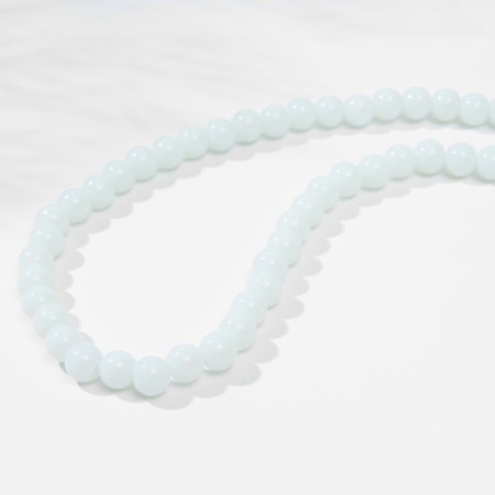 Beads on threads ball No. 8 “Glass”, white color, 98 beads