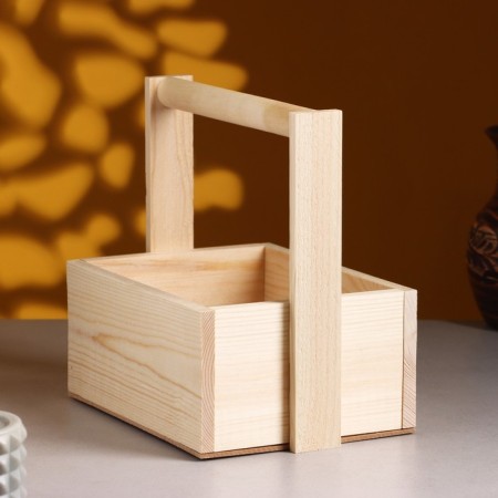 Kashpo wooden 20 × 16 × 9.5 (22) cm Eleagant "Classic", with a pen, natural-1