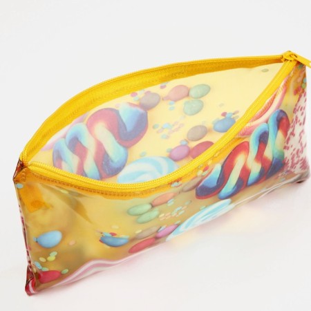 Cosmetic bag-penetration on lightning, PVC, yellow color-2