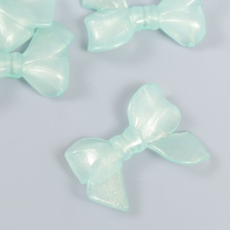 Decor for creativity plastic "Green bow" glows in the dark 0.8x2.4x3.4 cm-1