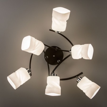 Ceiling chandelier Citilux "Berta" CL126162, 74x74x35 cm, 6x75W, E27, brown color-4