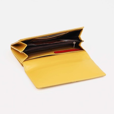Women's wallet on magnets, yellow color-3