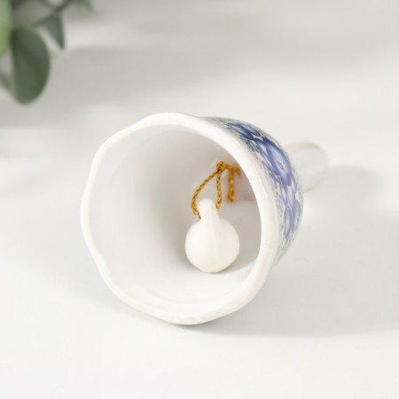 Ceramics "Blue flowers with curls" 4.8x4.8x7.8 cm bell-2