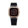 Women's watch, 4.1 x 4.1 cm, silicone strap, black