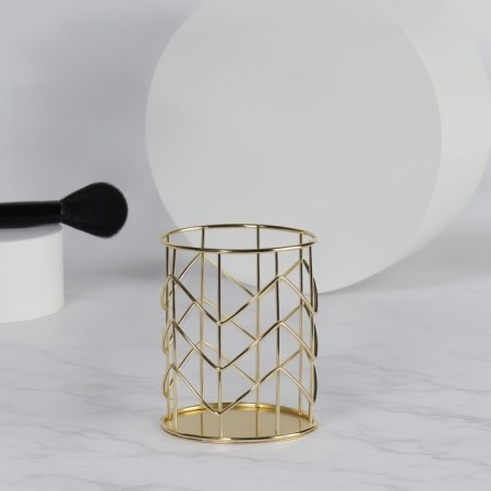 Storage for storage of manicure/cosmetic supplies, D 8 × 10 cm, golden color-2