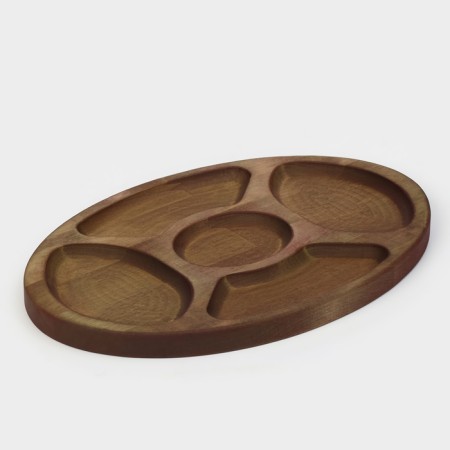 Oval Menzhitsa ADELICA "BOOK", 5 sections, 30 × 20 × 1.8 cm, array of birch-4