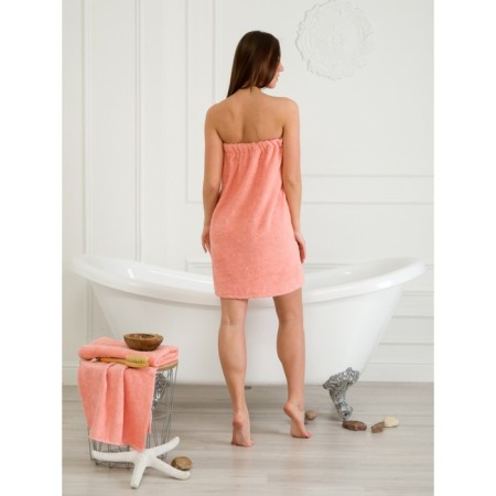 Pareo female for the sauna, size s-l, peach color-2