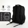 Youth backpack, 2 lightning departments, 4 pockets, with USB, black color