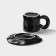 Tea couple ceramic "basalt", 2 items: mug 200 ml, saucer d = 14.8 cm, black color