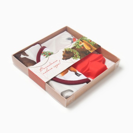 Set of Gift Ethel "Forest Beasts": a towel 40x70 cm, a baking form, a grasp-10