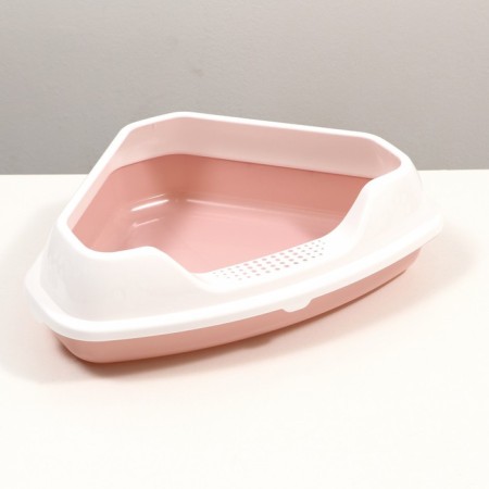 Corner toilet with a busting frame ", 55.5 x 41.5 x 15 cm, pink