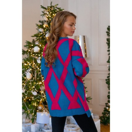 Female jumper, size 42-48, blue color, red-5