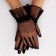 Carnival accessory - transparent gloves with a skirt, black color