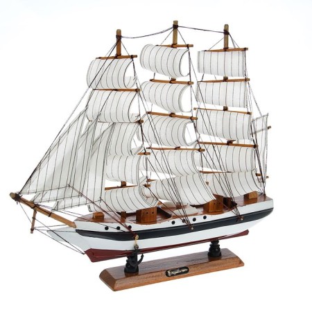 The ship souvenir medium "Pillad", white sides, white sails, 45x9x41 cm-7