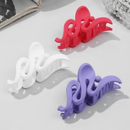 Hair crab "Matte" wave tilt, 7.5 cm, mix-1