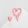 Emall earrings "melting" hearts, pink color in silver
