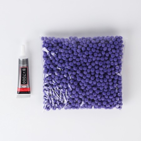 Toy pompons "Bear", color purple TMP-4