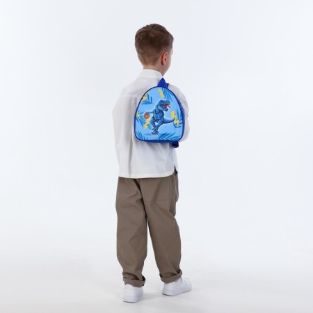 Children's backpack on the zipper "chosen", the color is blue-7