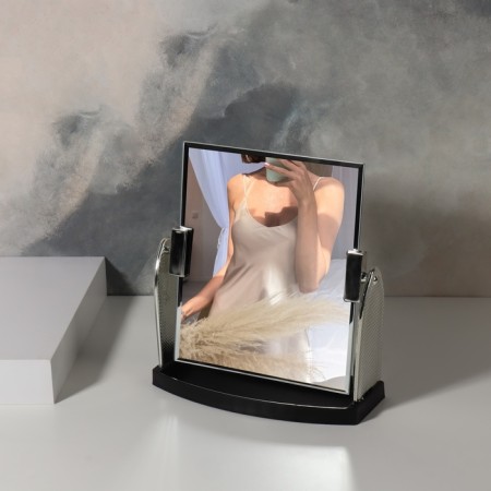 Desktop mirror, mirror surface 15 × 17.5 cm, silver color-2