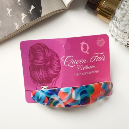 Halfish hair clip "Charlize" abstraction, 9 cm, mix-3