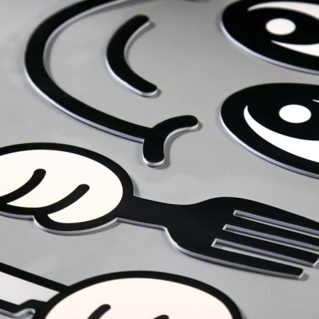 Plastic sticker on a closet/refrigerator "Muzzle" mix 53x33 cm-3