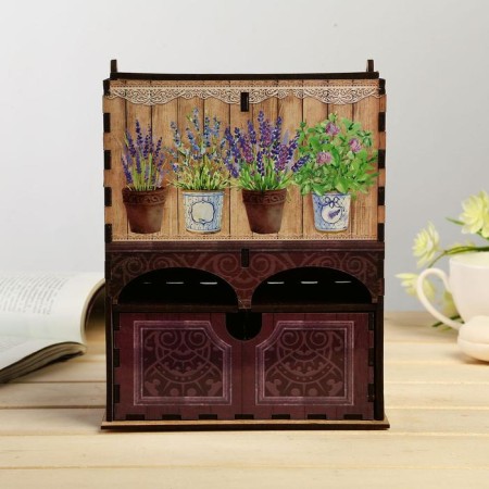 Tea house double with a box "Lavender in peas" 20x8.7x15.2 cm-1
