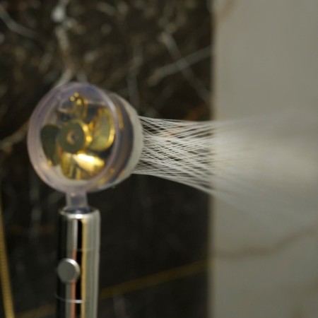 Shower Lake Zein Z2349, with a fan, 1 mode, plastic/stainless steel, yellow/chrome-9
