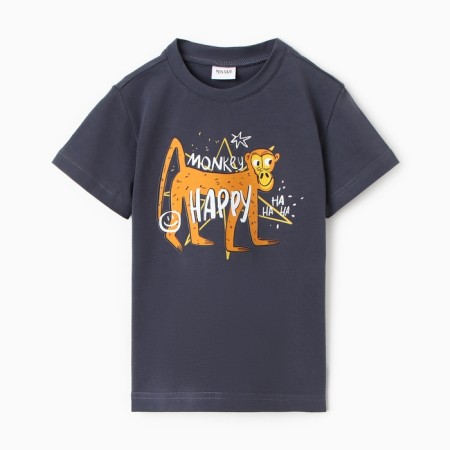 Children's Minaku T -shirt: Exclusive Print, graphite color, height 98 cm