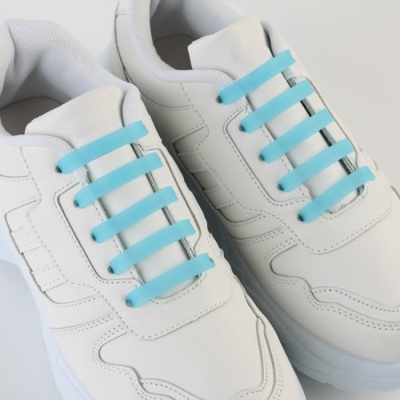 Silicone laces, set 6 pcs, blue color-3
