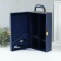 Casket wood, leatherette for 2 bottles "Nicole" Blue 2 objects 11.5x20.5x37 cm