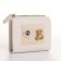 Women's wallet on the button, beige color