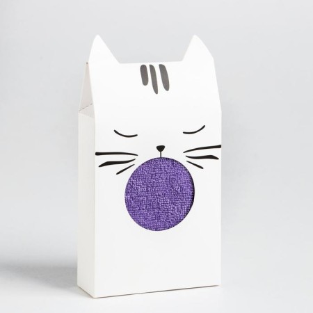 Gift towel Economy and I “Kitik” 30*60 cm, lilac, 100% HL, 320 g/m2-4