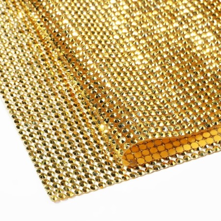Thermocleic rhinestones on the sheet, d = 3 mm, 40 × 24 cm, gold color-1