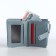 Women's wallet on the button, blue color