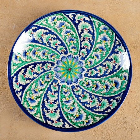 Largan Rishtan ceramics "Flowers", 32 cm, blue-1