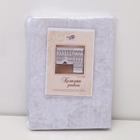Tulle set with curtain tape, 170x240 cm, 255x160 cm, white color, 100% polyester-4