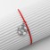 Bracelet-reinforcing "red thread" monetary, color black silver, d = 8 cm