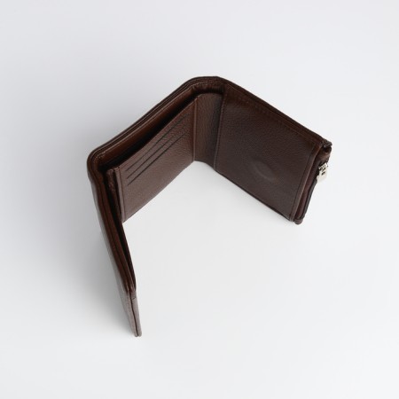 Women's wallet on a magnet, brown color-4