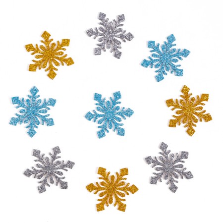 Decor "Snowflakes", set of 9 pcs., Mix color