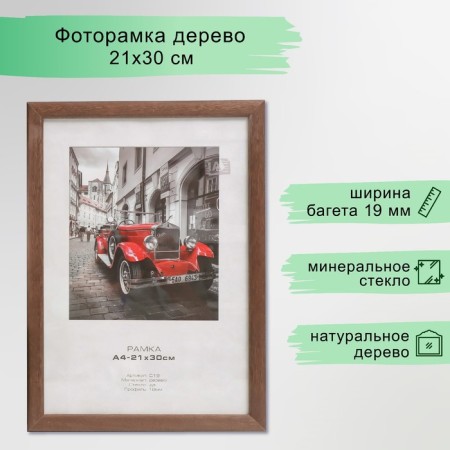 Photo frame tree "Image Art" C19 21x30 cm, (glass), nut
