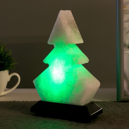 Salt lamp "Christmas tree" LED (color) USB white salt 10x7x13 cm-2