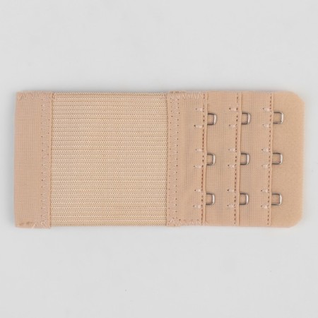 Brutter's-extension fastener, 3 rows 3 hooks, 5 × 10.5 cm, 3 pcs, beige color-2