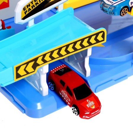 Parking "City" with 6 cars and elevator, light and sound-10