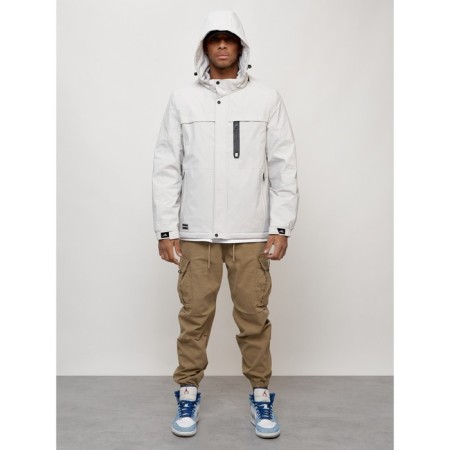 Male spring jacket, size 48, light gray color-11