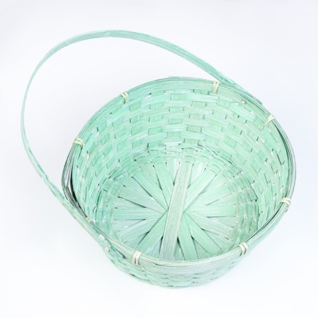 Wicker basket, 26x12/30 cm, green, bamboo-3