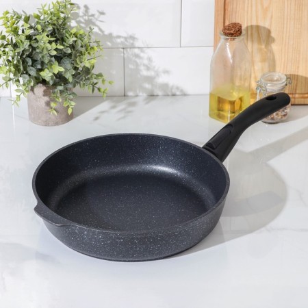 Pan, d = 28 cm, removable handle, anti -stick coating, dark marble