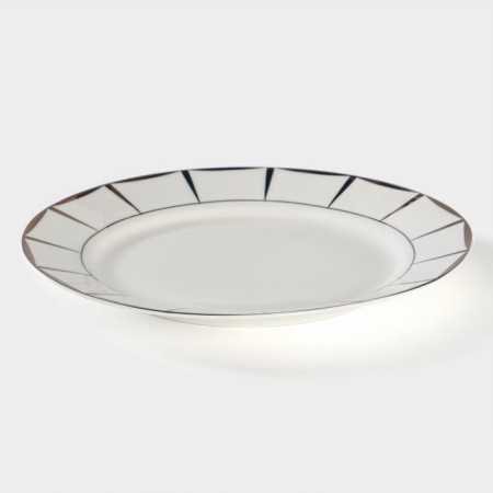Porcelain dessert plate "Aurora", D = 20.5 cm, white color-1