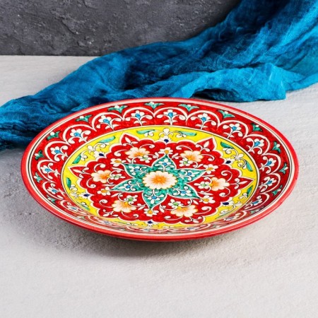 Plant of Rishtan ceramics "Patterns", 28 cm, red